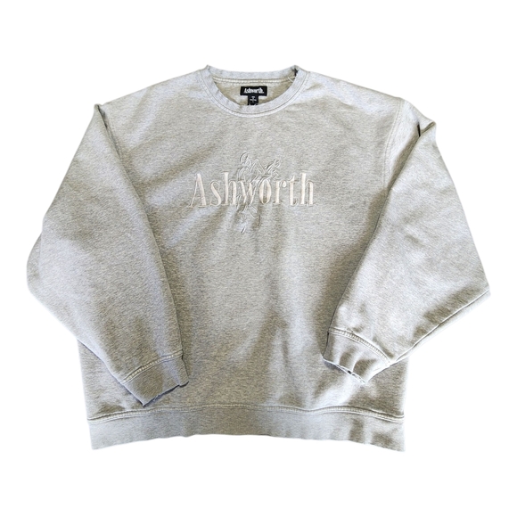 Ashworth Sweatshirt Vintage Embroidered Logo Pullover Light Gray Men’s L - Picture 1 of 8